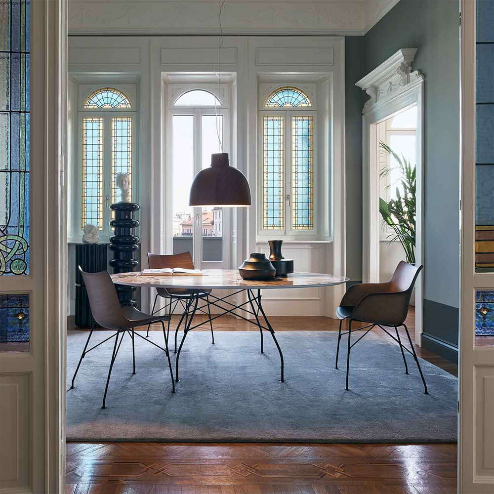 P/WOOD Stuhl Buche Dunkel / Gestell Schwarz [Schwache Holzmaserung] - Kartell 4911 SN - Philippe Starck