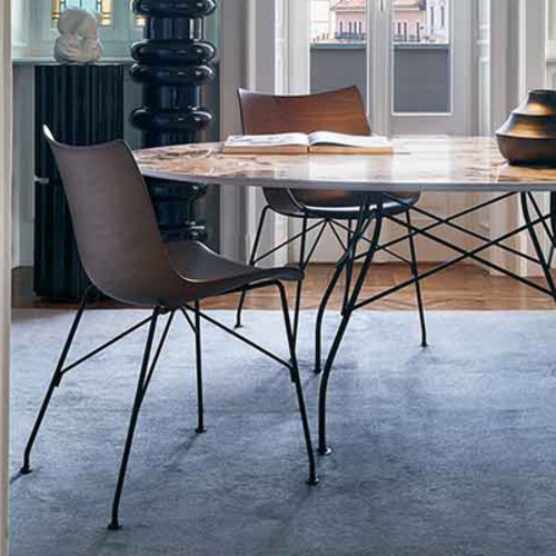 P/WOOD Stuhl Buche Dunkel / Gestell Schwarz [Schwache Holzmaserung] - Kartell 4911 SN - Philippe Starck