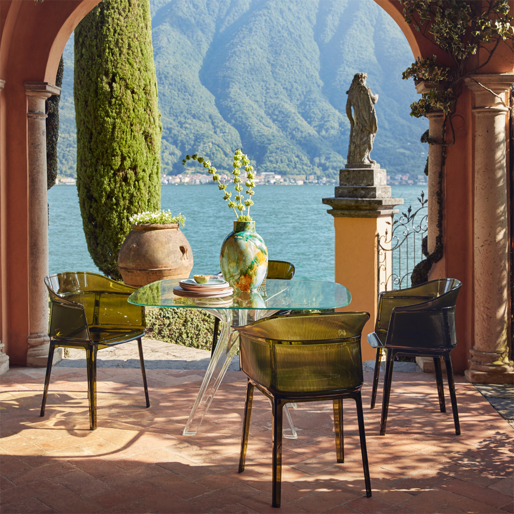 Papyrus Stuhl in Kristallklar / Bernstein / Olivgrün / Puderblau / Rauchbraun - Kartell G5830B4 / G5830Z2 / G5830Z3 / G5830Z4 / G5830Z5 - Ronan & Erwan Bouroullec