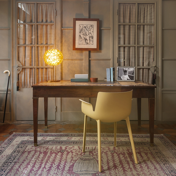 Piuma Sessel Senffarben - Kartell 5802 SE - Piero Lissoni