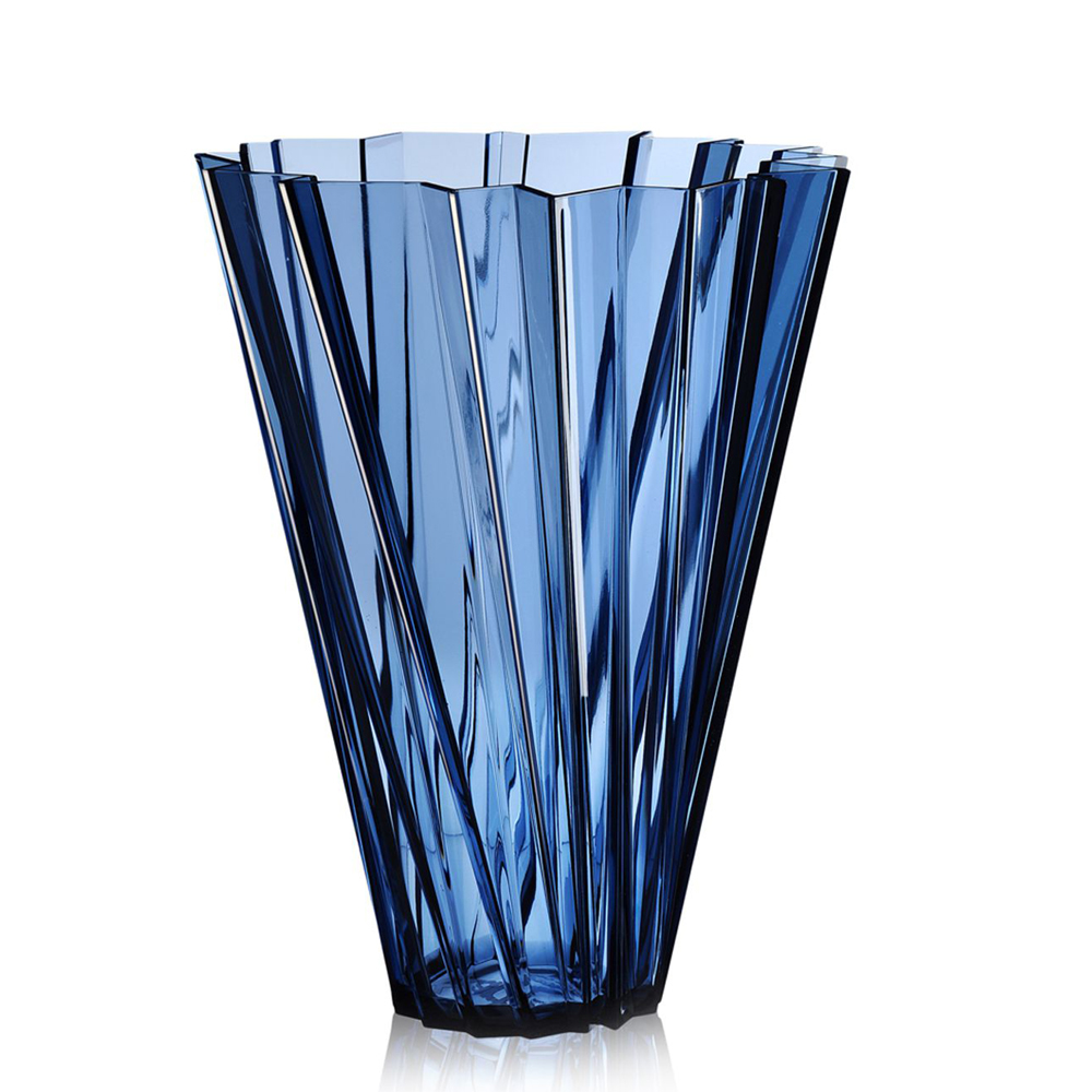 Shanghai Vase Transparent Blau - Kartell - Mario Bellini