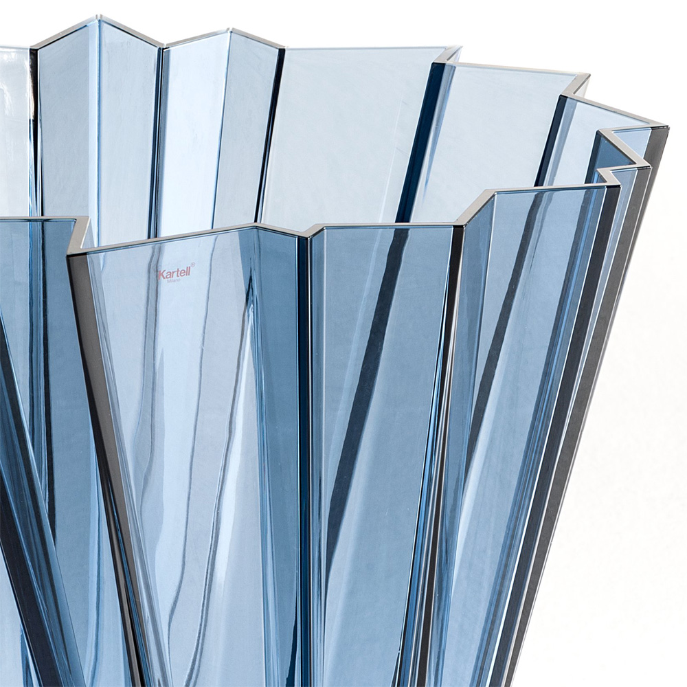 Shanghai Vase Transparent Blau - Kartell - Mario Bellini