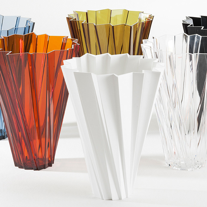 Shanghai Vase Glänzend Weiß - Kartell 1229 E5 - Mario Bellini