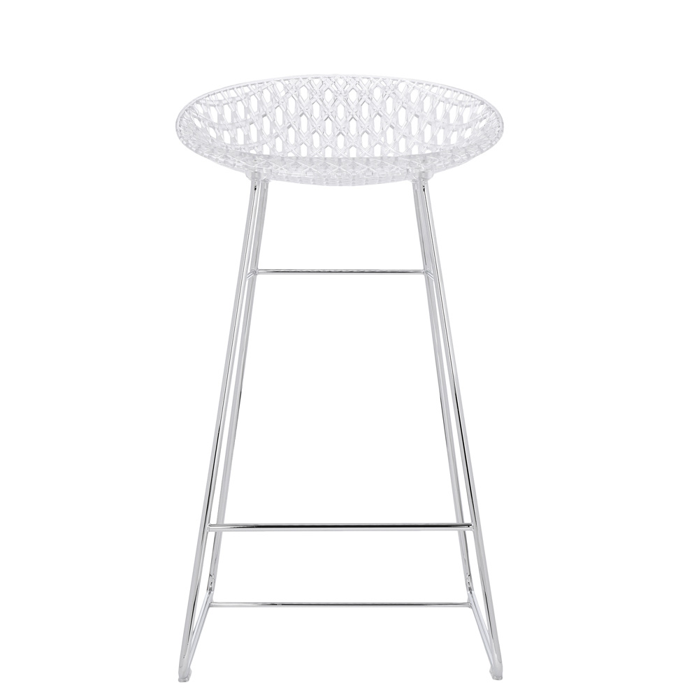 Smatrik Stool Sitzhocker Glasklar Gestell Verchromt - Kartell 5881B4 - Tokujin Yoshioka