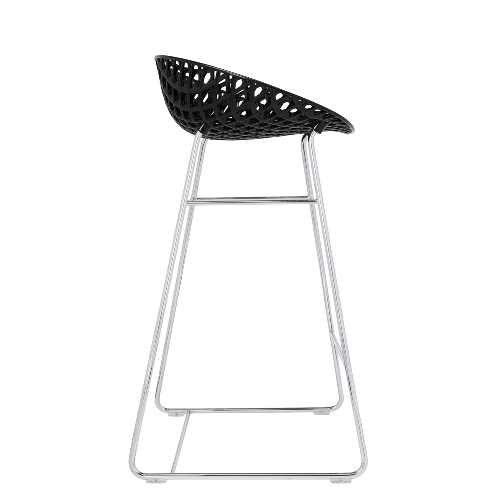 Smatrik Stool Sitzhocker Schwarz Gestell Verchromt - Kartell 5881B9 - Tokujin Yoshioka