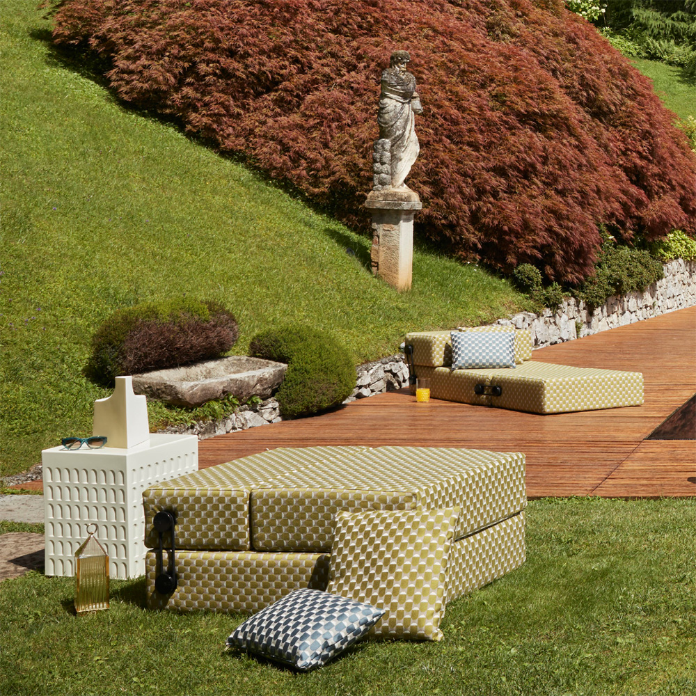 Trix Outdoor Liberty Daybed Obi Check Gelb [06047OY] - Kartell 06047OY - Piero Lissoni