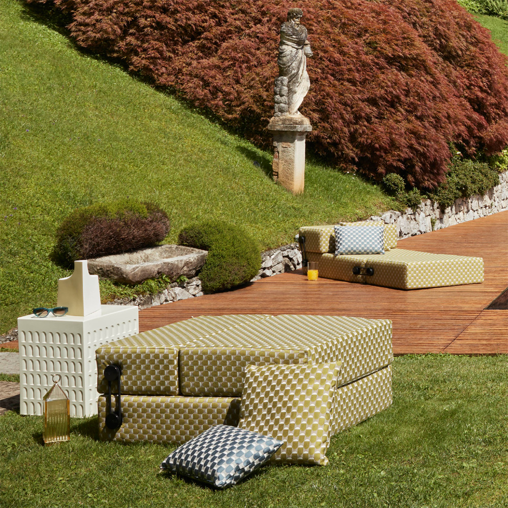 Trix Outdoor Liberty Daybed Obi Check Salbei [06047OS] - Kartell 06047OS - Piero Lissoni