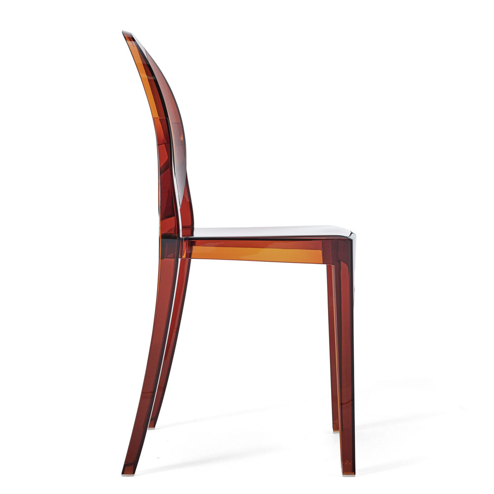 Victoria Ghost Stuhl ohne Armlehnen Bernstein - Kartell 4857 Z2 - Philippe Starck