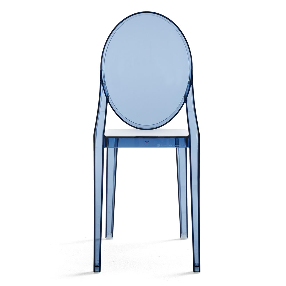 Victoria Ghost Stuhl ohne Armlehnen Staubblau - Kartell 4857 Z4 - Philippe Starck