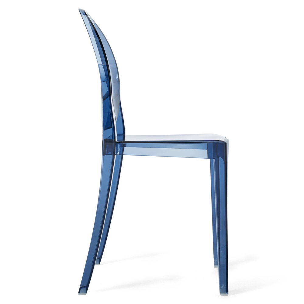 Victoria Ghost Stuhl ohne Armlehnen Staubblau - Kartell 4857 Z4 - Philippe Starck