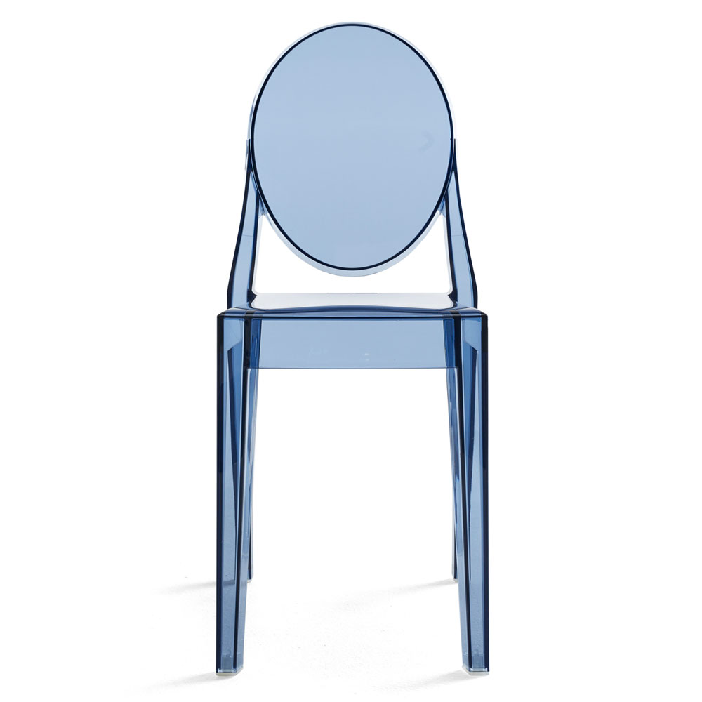 Victoria Ghost Stuhl ohne Armlehnen Staubblau - Kartell 4857 Z4 - Philippe Starck