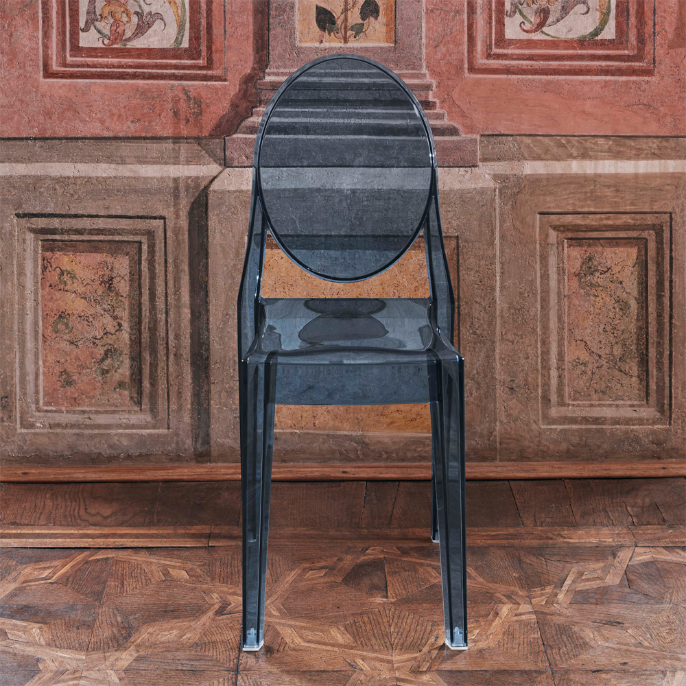 Victoria Ghost Stuhl ohne Armlehnen Staubblau - Kartell 4857 Z4 - Philippe Starck