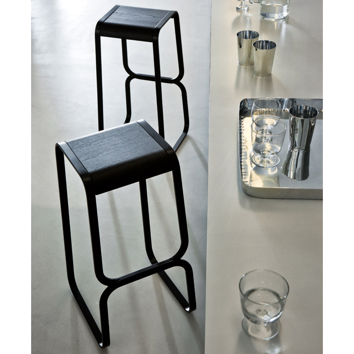 Continuum Barhocker in Schwarz [Sitzhöhe 80 cm] - Lapalma - Fabio Bortolani