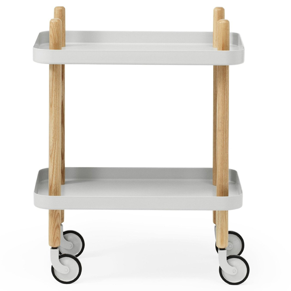 Block Table mit Rollen Light Grey / Hellgrau - Normann Copenhagen 602200 - Simon Legald