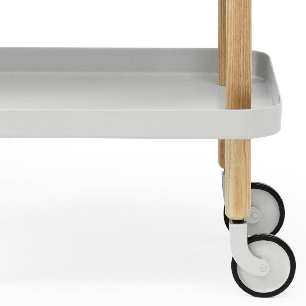 Block Table mit Rollen Light Grey / Hellgrau - Normann Copenhagen 602200 - Simon Legald