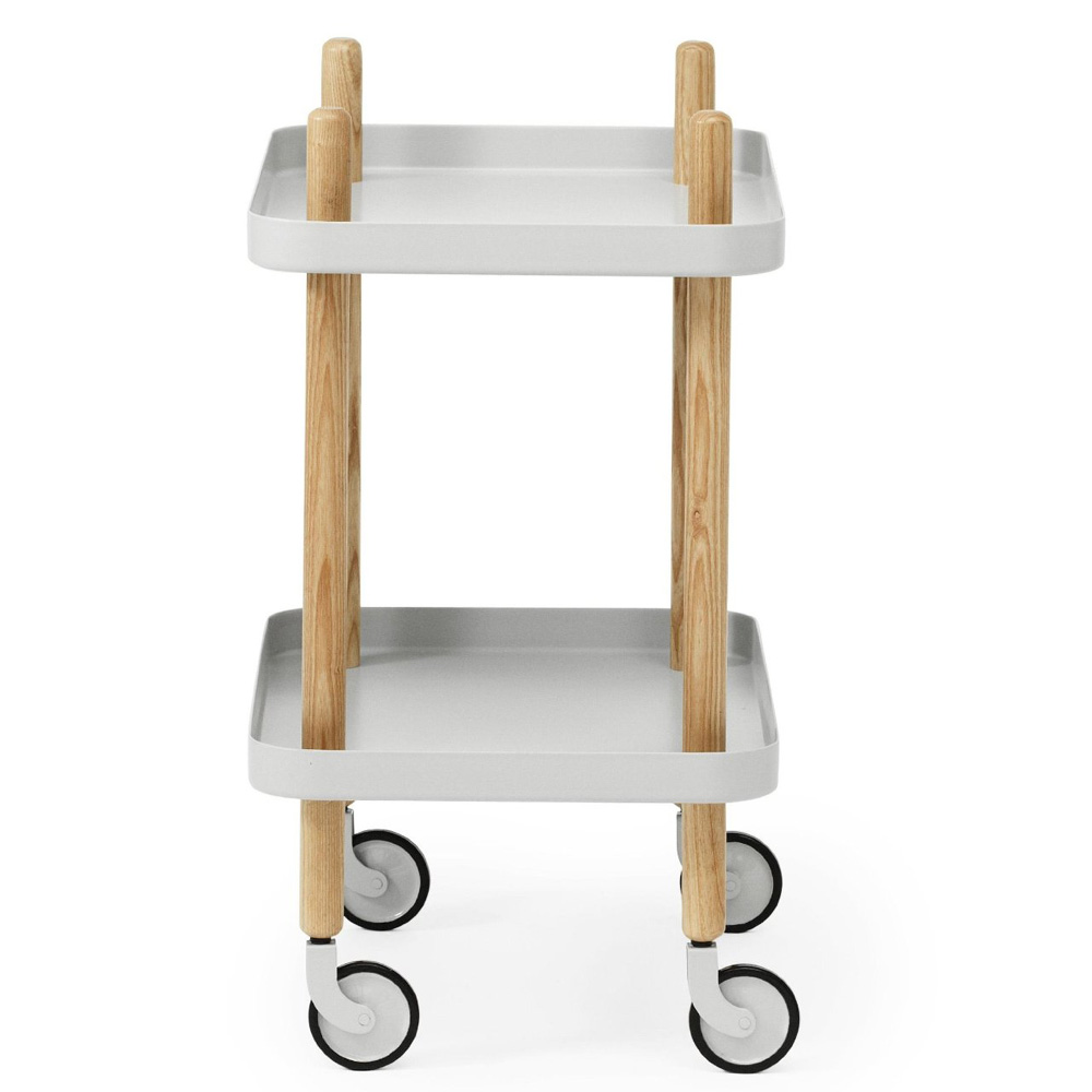 Block Table mit Rollen Light Grey / Hellgrau - Normann Copenhagen 602200 - Simon Legald