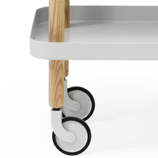 Block Table mit Rollen Light Grey / Hellgrau - Normann Copenhagen 602200 - Simon Legald