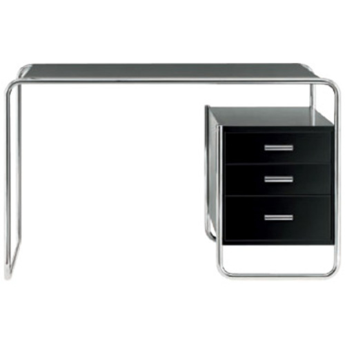 Stahlrohr Klassiker S 285/2 Schreibtisch mit einem innenliegenden Korpus - Thonet - Marcel Breuer Stahlrohrtisch