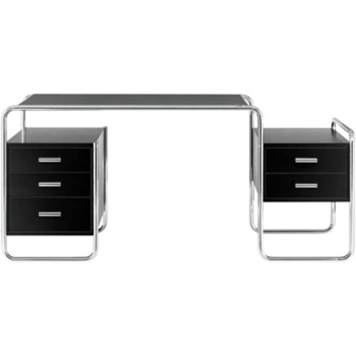 Stahlrohr Klassiker S 285 Schreibtisch mit 2 Korpussen - Thonet - Marcel Breuer Bauhaustisch