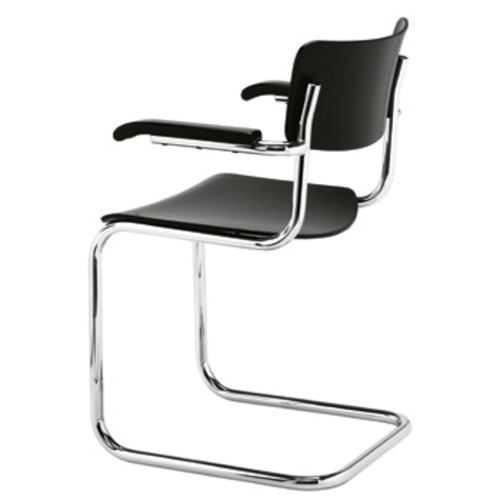 Freischwinger S 43 F DL [Decklackiert mit Armlehnen] - Thonet - Mart Stam Stahlrohrstuhl Klassiker