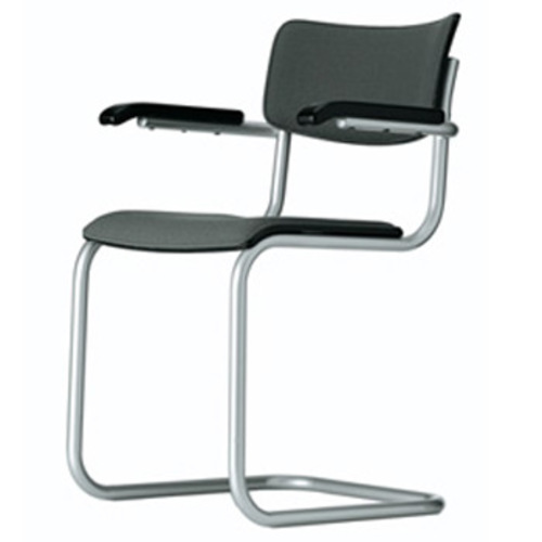 Freischwinger S 43 PVF SP [Stoffpolsterung mit Armlehnen] - Thonet - Mart Stam Stahlrohrstuhl Klassiker