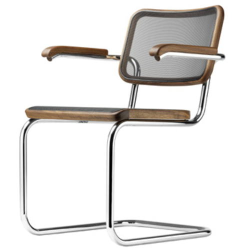 Pure Materials S 64 N Freischwinger mit Kunststoffnetzgewebe - Thonet - Marcel Breuer Designstuhl
