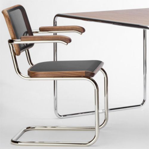 Pure Materials S 64 N Freischwinger mit Kunststoffnetzgewebe - Thonet - Marcel Breuer Designstuhl