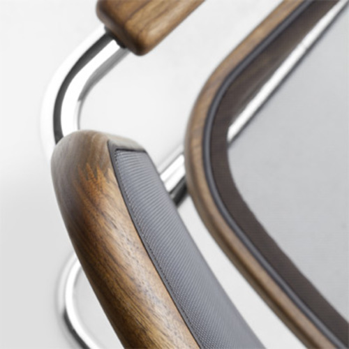 Pure Materials S 64 N Freischwinger mit Kunststoffnetzgewebe - Thonet - Marcel Breuer Designstuhl