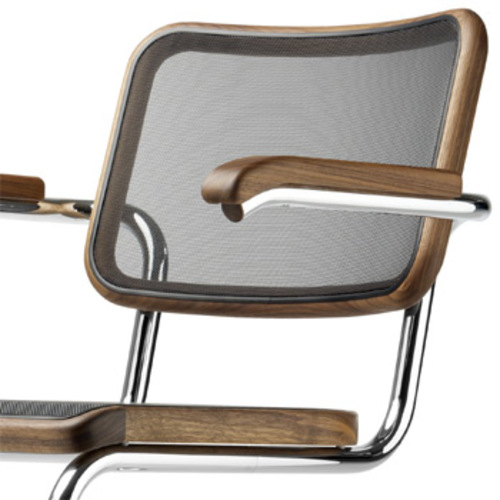 Pure Materials S 64 N Freischwinger mit Kunststoffnetzgewebe - Thonet - Marcel Breuer Designstuhl