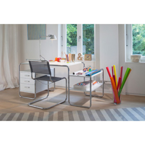 Stahlrohr Klassiker S 285 FG Schreibtisch mit einem Korpus und Fachböden - Thonet - Marcel Breuer