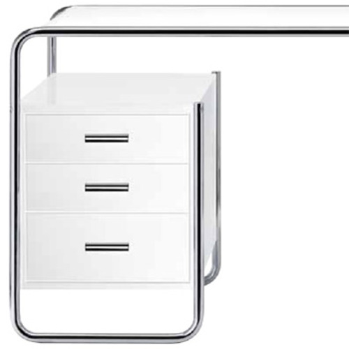 Stahlrohr Klassiker S 285 FG Schreibtisch mit einem Korpus und Fachböden - Thonet - Marcel Breuer