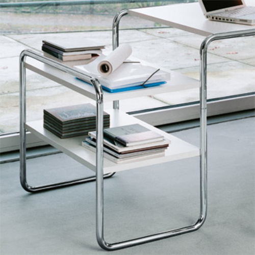 Stahlrohr Schreibtisch mit Fachböden S 285 F - Thonet - Marcel Breuer Bauhaus Klassiker