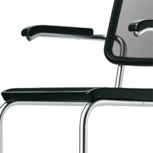 Stahlrohr Klassiker S 64 N Armlehnenstuhl mit Netzbespannung - Thonet - Marcel Breuer Armlehnenfreischwinger