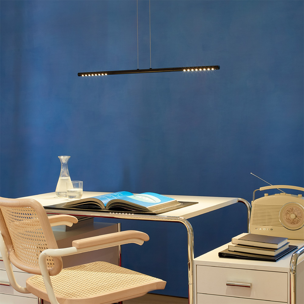 LUM 85 Kurze Pendelleuchte HLUM19 S SW Schwarz Lackiert [Länge 84,50 cm] - Tecnolumen HLUM19 S SW - Ulf Möller