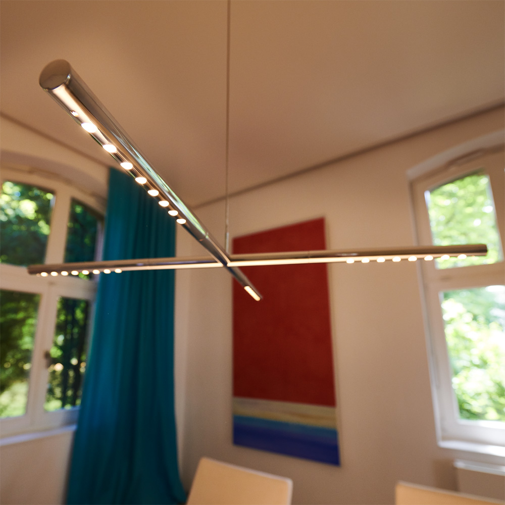 LUM X Pendelleuchte HLUM19 X Chr Verchromt [Länge 2 x 77,50 cm] - Tecnolumen HLUM19 X Chr - Ulf Möller