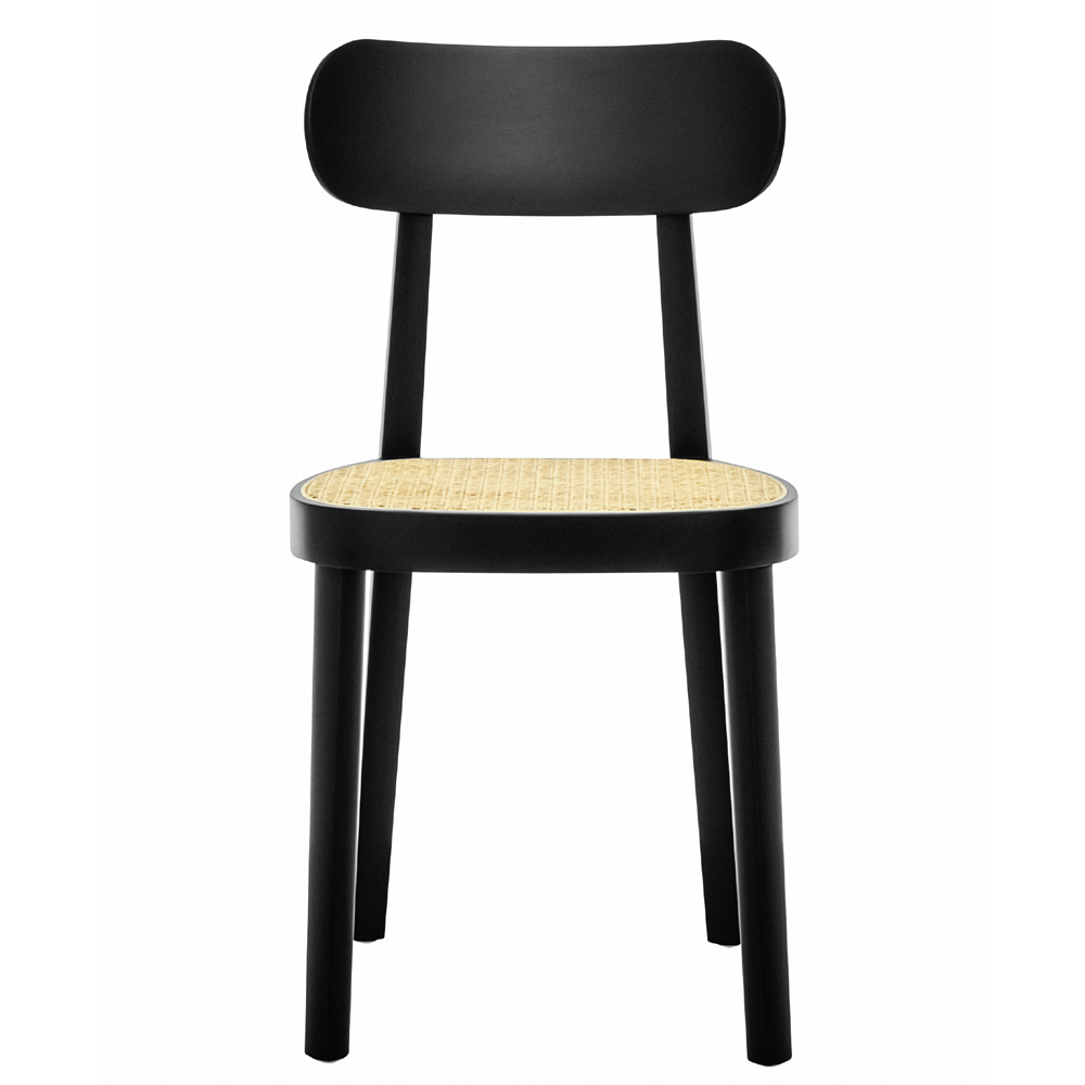 Programm 118 Holzstuhl mit Rohrgeflechtsitz Weiß Lasiert - Thonet Programm 118 Weiß Lasiert [TP 200] - Sebastian Herkner