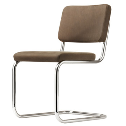 Pure Materials S 32 PV Nubukleder Mittelbraun 1 - Thonet - Marcel Breuer Freischwinger