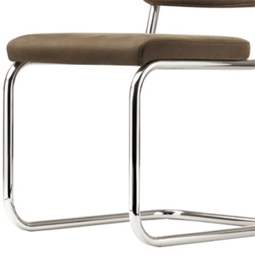 Pure Materials S 32 PV Nubukleder Mittelbraun 1 - Thonet - Marcel Breuer Freischwinger