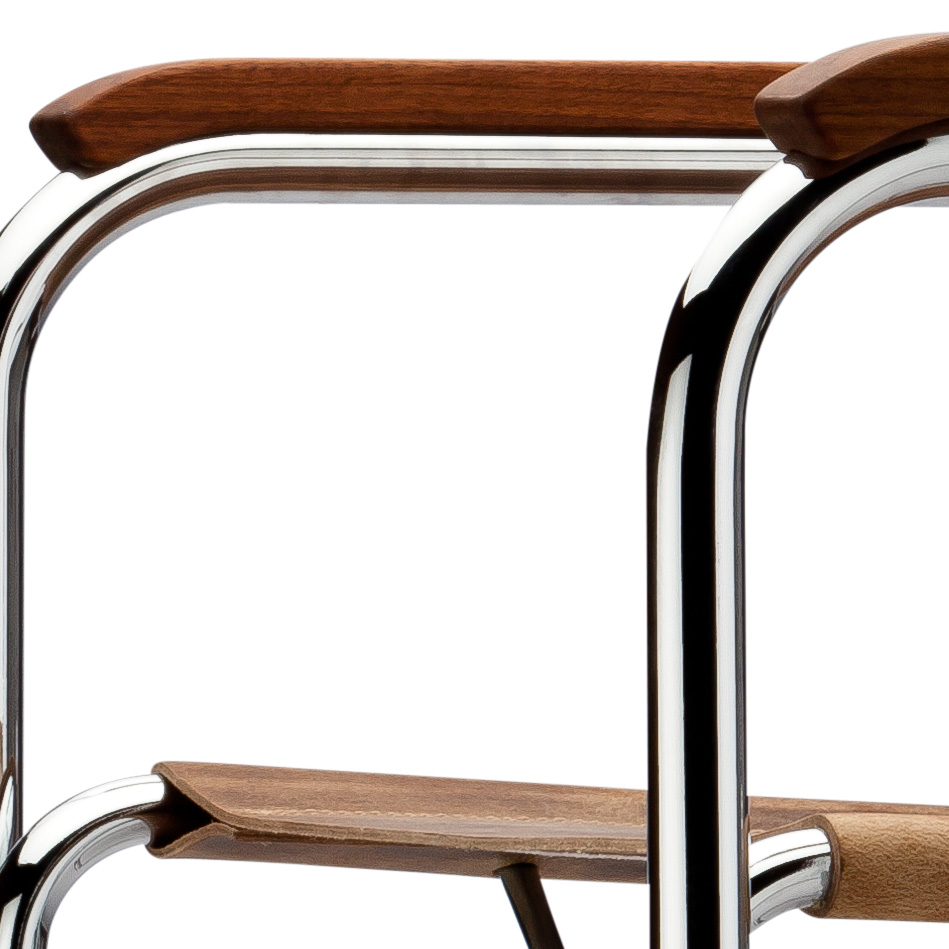 Freischwinger S 34 Pure Materials mit Armlehnen - Thonet - Mart Stam