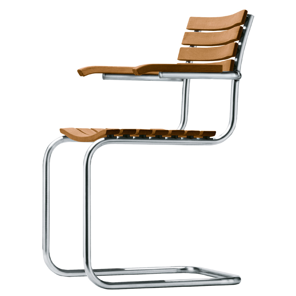 Programm S 40 F Outdoor Freischwinger mit Armlehnen - Thonet - Mart Stam