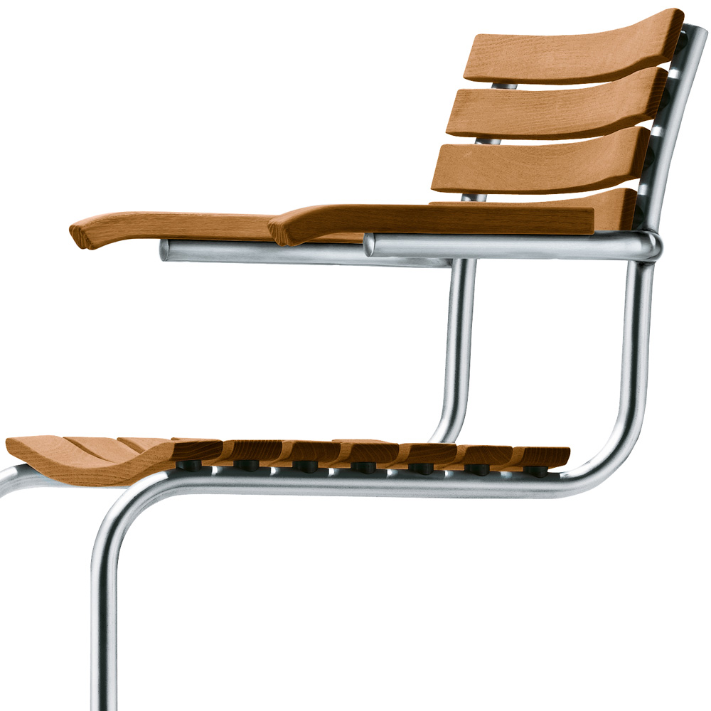 Programm S 40 F Outdoor Freischwinger mit Armlehnen - Thonet - Mart Stam