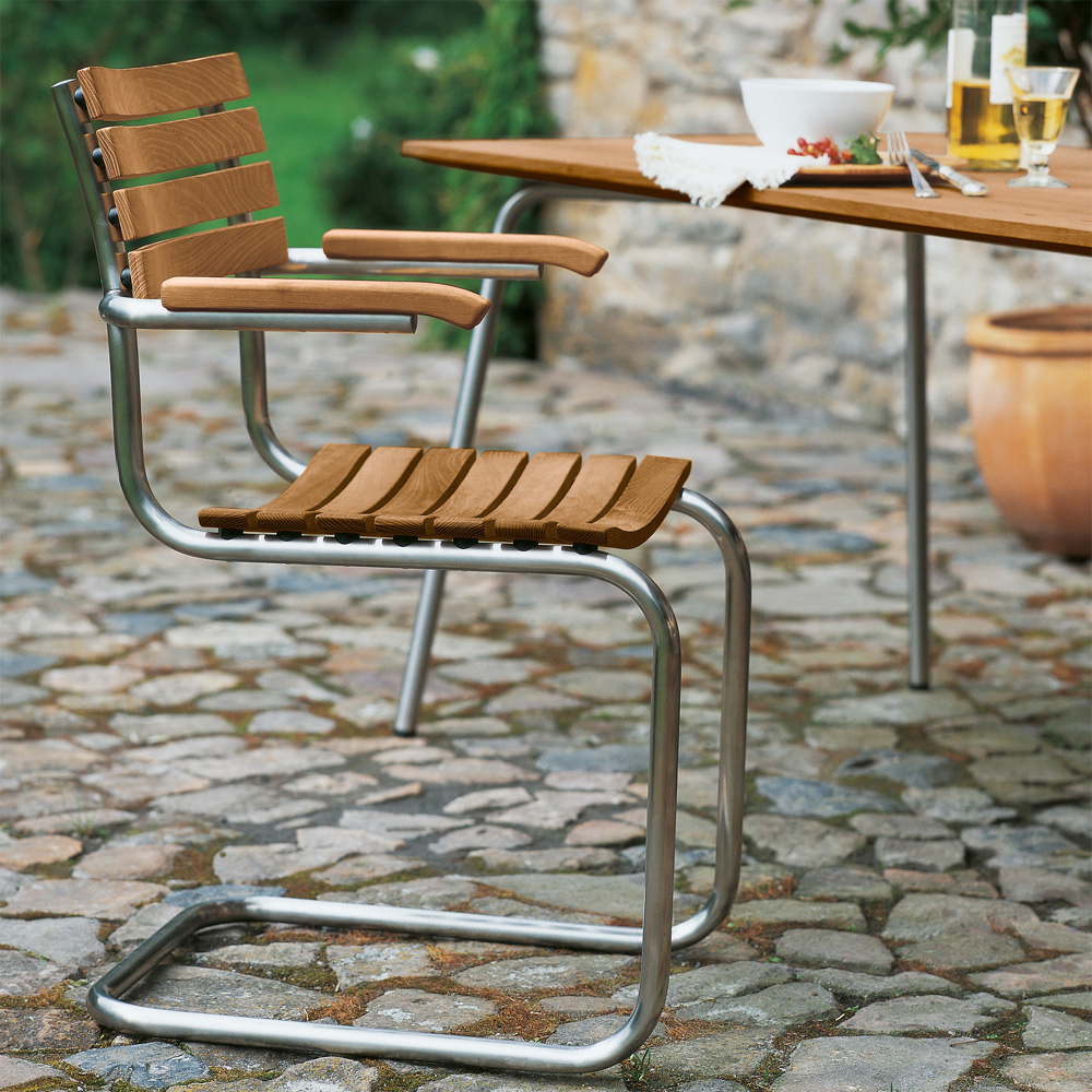 Programm S 40 F Outdoor Freischwinger mit Armlehnen - Thonet - Mart Stam