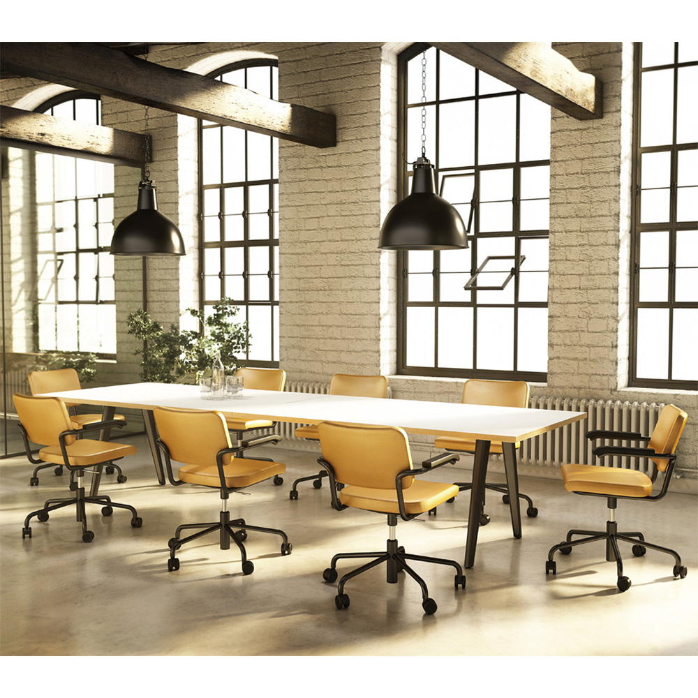 S 64 Atelier PVDR Geposterter Drehsessel mit Armlehnen und Rollen - Thonet S 64 PVDR BG - Marcel Breuer