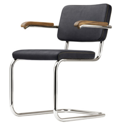Pure Materials S 64 PV Nubukleder Anthrazit 10 - Thonet - Marcel Breuer Freischwinger