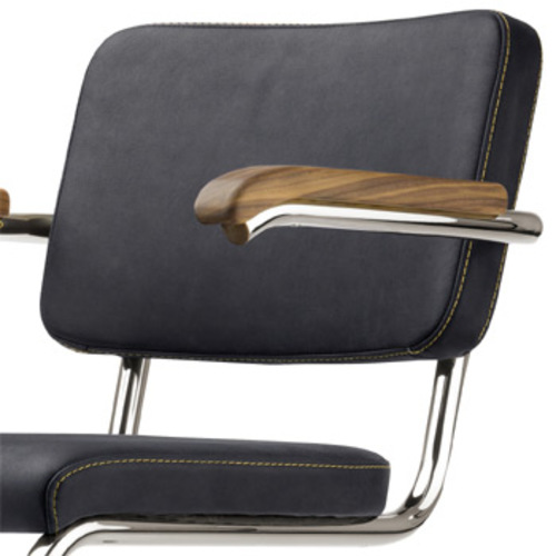 Pure Materials S 64 PV Nubukleder Anthrazit 10 - Thonet - Marcel Breuer Freischwinger