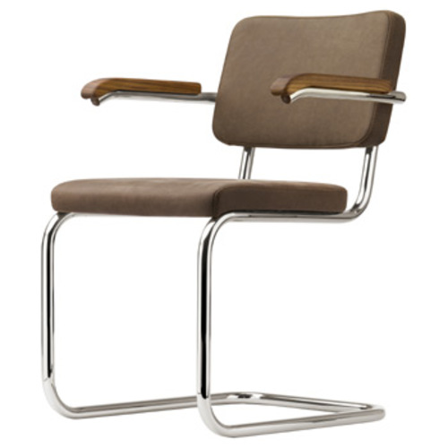 Pure Materials S 64 PV Nubukleder Mittelbraun 1 - Thonet - Marcel Breuer Freischwinger