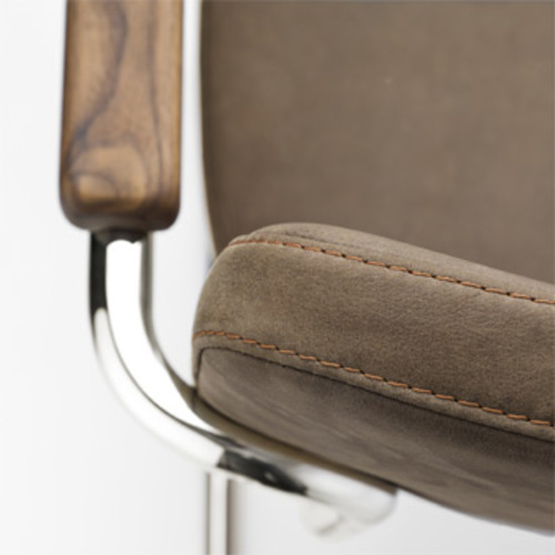 Pure Materials S 64 PV Nubukleder Mittelbraun 1 - Thonet - Marcel Breuer Freischwinger