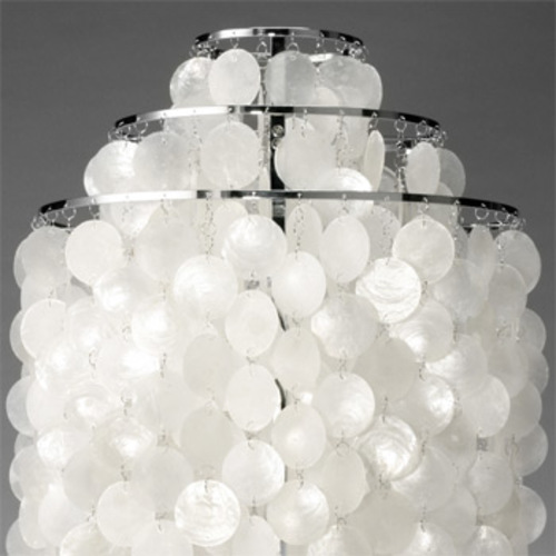 Fun 1TM Perlmutt Tischleuchte mit 3 Metallringen - Verpan - Verner Panton