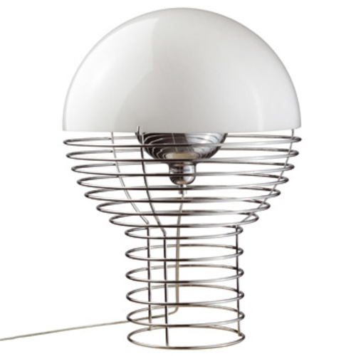 Wire White Bodenleuchte - Verpan - Verner Panton Weiße Tischleuchte