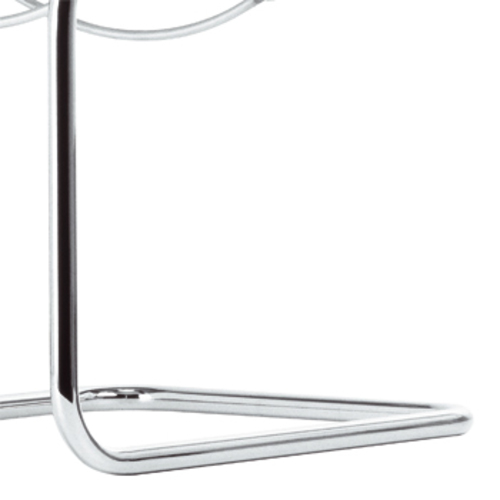 Freischwinger S 33 Kernleder Schwarz - Thonet - Mart Stam